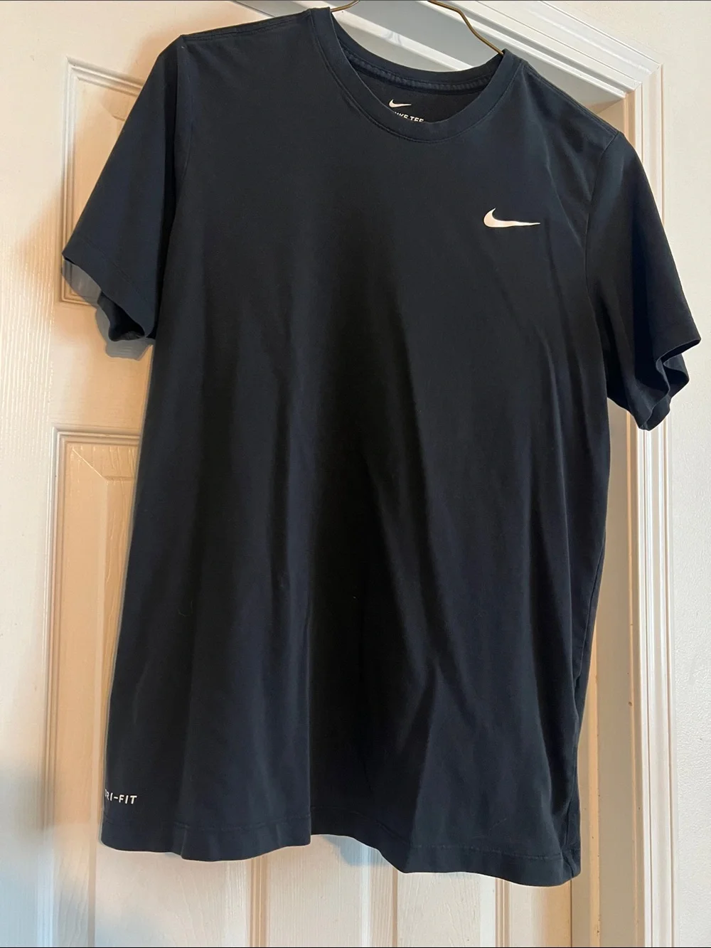 Nike Black Short Sleeve Crew T-Shirt with White Swoosh
